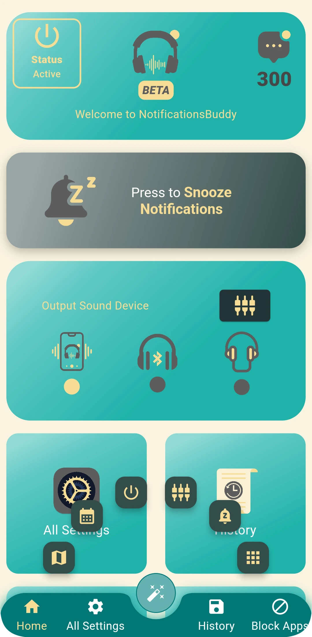 Notification Buddy Android App – screenshot of grouped notifications interface