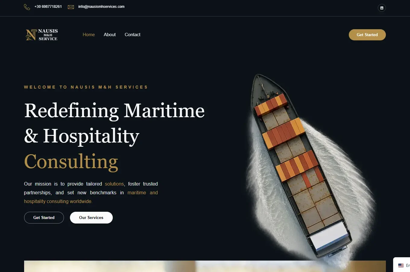 Nausis M&H Services services grid for maritime and hospitality